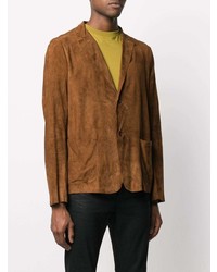 Мужской коричневый замшевый пиджак от Salvatore Santoro