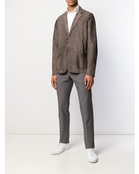 Мужской коричневый замшевый пиджак от Salvatore Santoro