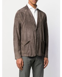 Мужской коричневый замшевый пиджак от Salvatore Santoro