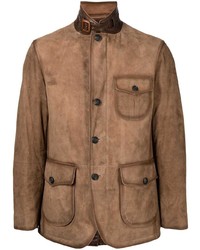 Мужской коричневый замшевый пиджак от Man On The Boon.