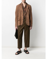 Мужской коричневый замшевый пиджак от Desa 1972