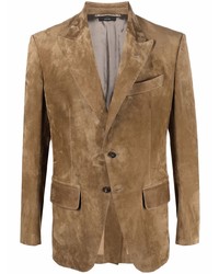 Мужской коричневый замшевый пиджак от Tom Ford