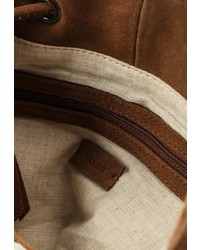 Женский коричневый замшевый рюкзак от Mango