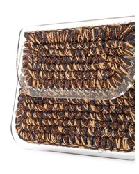 Коричневый клатч из плотной ткани от 711