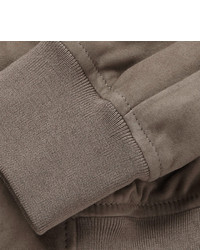 Мужской коричневый кожаный бомбер от Alexander McQueen