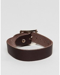 Мужской коричневый кожаный браслет от Reclaimed Vintage