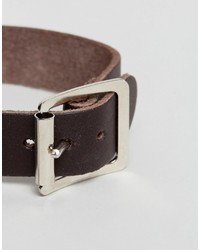 Мужской коричневый кожаный браслет от Reclaimed Vintage