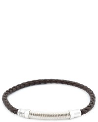 Мужской коричневый кожаный браслет от Tateossian