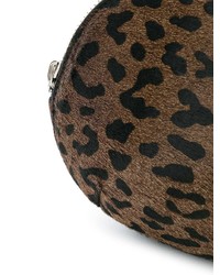 Коричневый кожаный клатч с леопардовым принтом от Giuseppe Zanotti Design