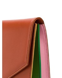 Коричневый кожаный клатч от Sara Battaglia