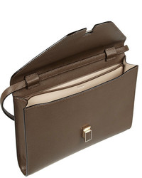 Коричневый кожаный клатч от Valextra