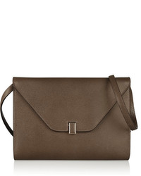 Коричневый кожаный клатч от Valextra
