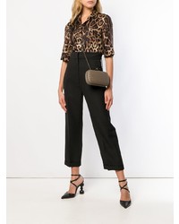 Коричневый кожаный клатч от Bottega Veneta