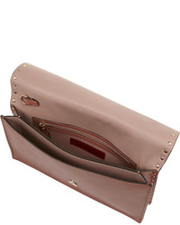 Коричневый кожаный клатч от Valentino