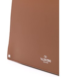 Мужской коричневый кожаный мужской клатч с принтом от Valentino