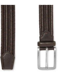 Мужской коричневый кожаный плетеный ремень от Hugo Boss