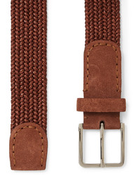 Мужской коричневый кожаный плетеный ремень от Loro Piana