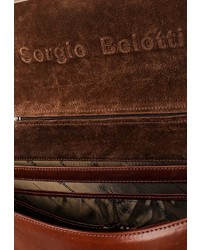Коричневый кожаный портфель от Sergio Belotti