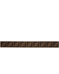 Мужской коричневый кожаный ремень с принтом от Fendi
