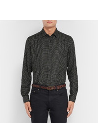 Мужской коричневый кожаный ремень от Saint Laurent