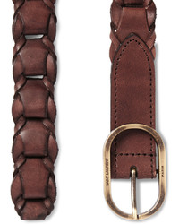 Мужской коричневый кожаный ремень от Saint Laurent