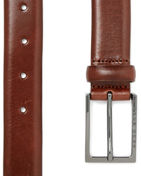 Мужской коричневый кожаный ремень от Hugo Boss