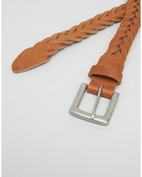 Мужской коричневый кожаный ремень от Asos