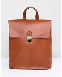 Женский коричневый кожаный рюкзак от ASOS DESIGN