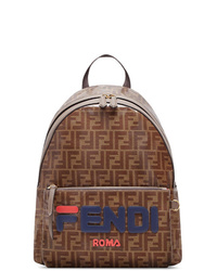 Мужской коричневый кожаный рюкзак от Fendi