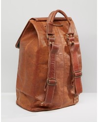 Мужской коричневый кожаный рюкзак от Reclaimed Vintage