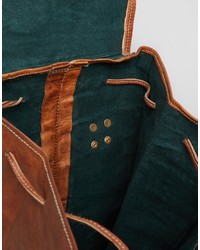 Мужской коричневый кожаный рюкзак от Reclaimed Vintage