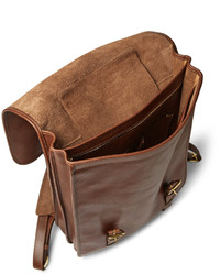 Мужской коричневый кожаный рюкзак