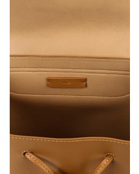 Женский коричневый кожаный рюкзак от Mango