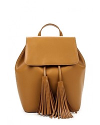 Женский коричневый кожаный рюкзак от Mango