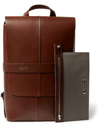 Мужской коричневый кожаный рюкзак