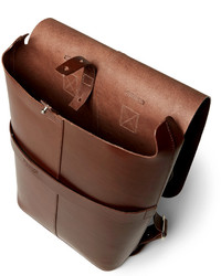 Мужской коричневый кожаный рюкзак