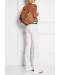 Женский коричневый кожаный рюкзак от Tory Burch