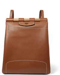 Женский коричневый кожаный рюкзак от Tory Burch