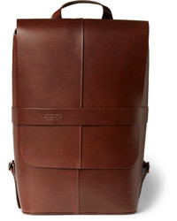 Мужской коричневый кожаный рюкзак
