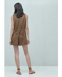 Коричневый комбинезон с шортами от Mango