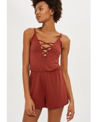 Коричневый комбинезон с шортами от Topshop