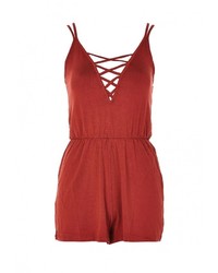 Коричневый комбинезон с шортами от Topshop