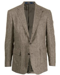 Мужской коричневый льняной пиджак в клетку от Polo Ralph Lauren