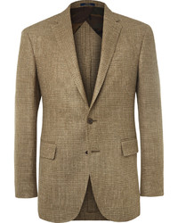 Мужской коричневый льняной пиджак в клетку от Polo Ralph Lauren
