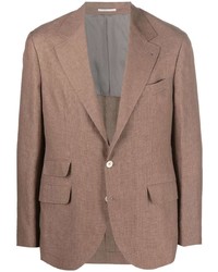 Мужской коричневый льняной пиджак от Brunello Cucinelli
