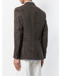 Мужской коричневый льняной пиджак от Z Zegna