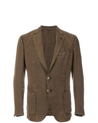 Мужской коричневый льняной пиджак от Dell'oglio