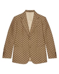 Мужской коричневый льняной пиджак от Gucci