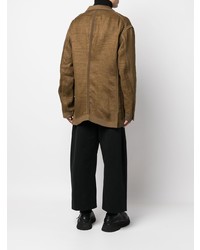 Мужской коричневый льняной пиджак от Ziggy Chen