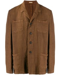 Мужской коричневый льняной пиджак от Massimo Alba
